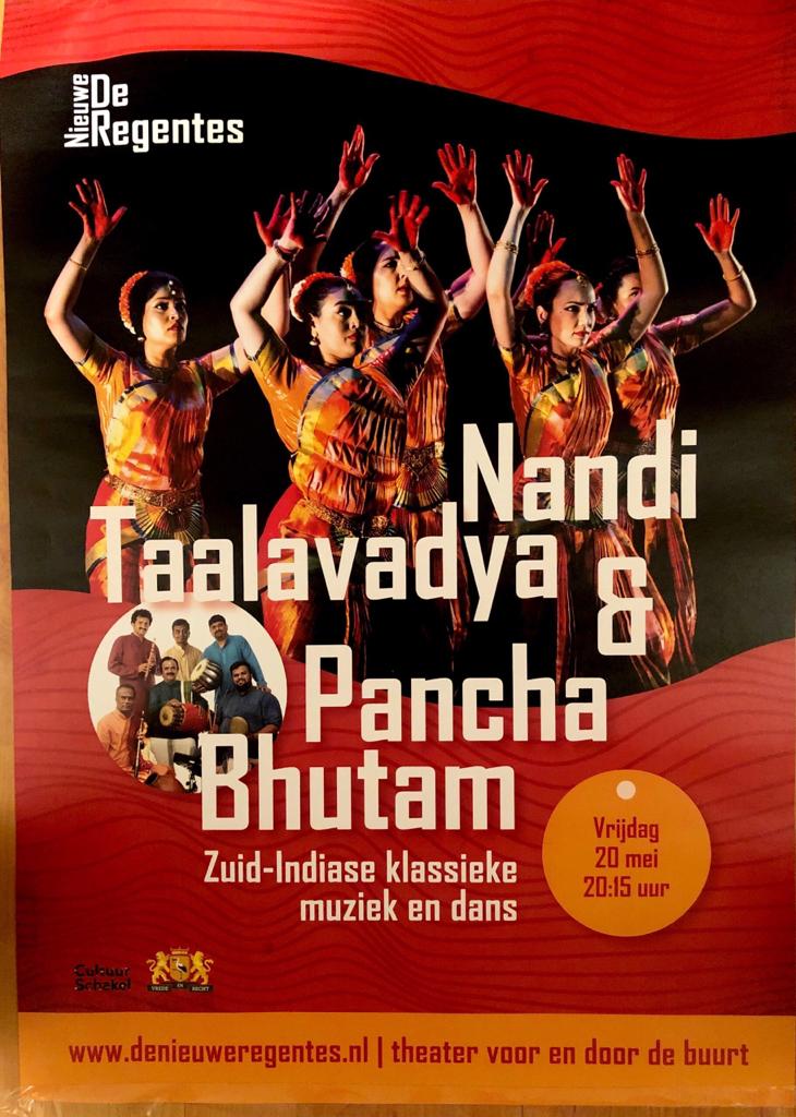 Affiche van Nandi Taalavadya & Pancha Bhutam in Theater De Nieuwe Regentes